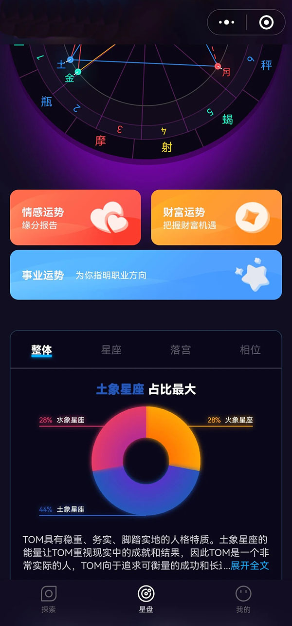 星座解析功能小程序軟件app系統(tǒng)開發(fā)